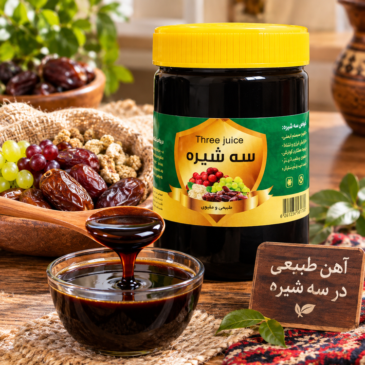 سه شیره طبیعی انگور ، توت و خرما ۵۰۰ گرم